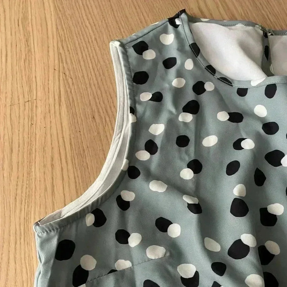 🆕Boho Trendy Sage Polka Dots Tiered Pocket Sleeveless Dress XL 🆕 - Picture 5 of 11